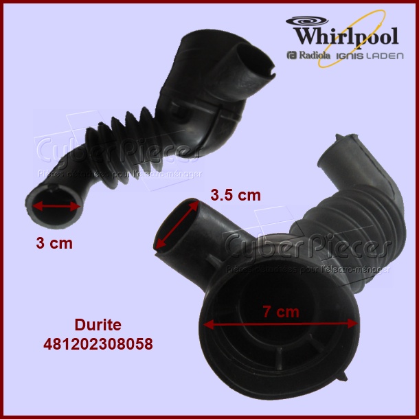 Durite Cuve - Pompe 481202308058 -  Pièces machine à laver