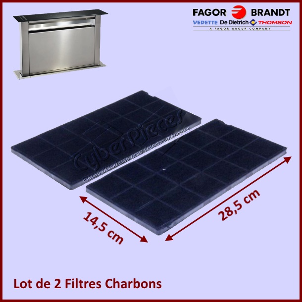 Lot de 2 filtres AK700AE1 Type KF9 De-Dietrich AS0001707 - Pièces h...