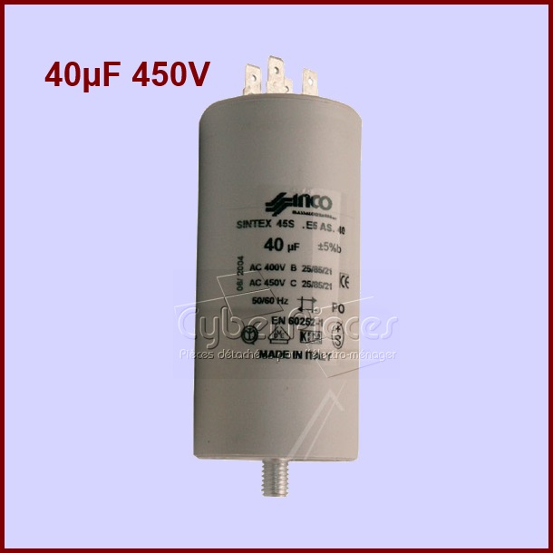 Condensateur 40,0ÃÂµF (40,0mF) 450V - Composants ÃÂ©lectriques