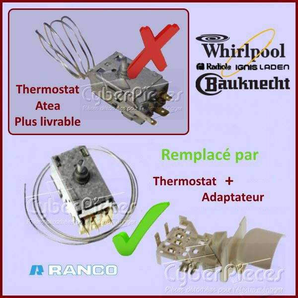 Thermostat K59L1129 Whirlpool 481927128669 - Pièces réfrigérateur &...