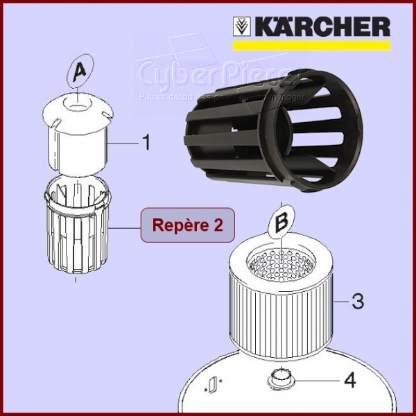 Panier du filtre et flotteur Karcher 90369920 - Pièces aspirateur