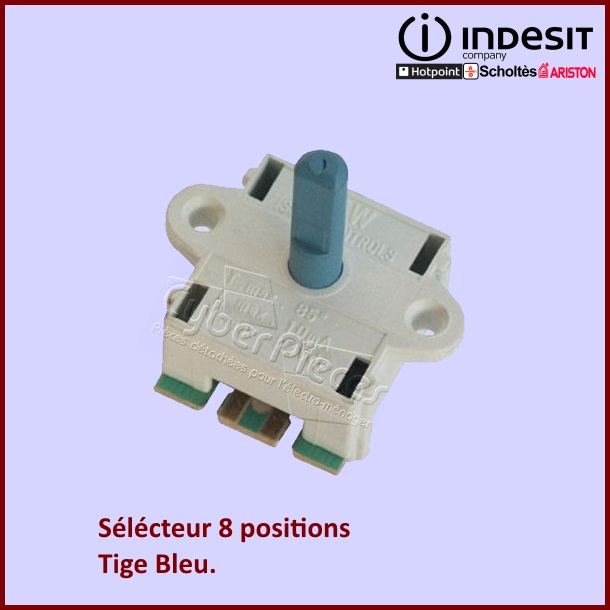 Commutateur 8 positions - Tige Bleu C00087258 - Pièces lave-vaisselle