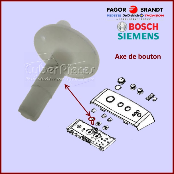 Axe de bouton Brandt 52X2421 -  Pièces machine à laver