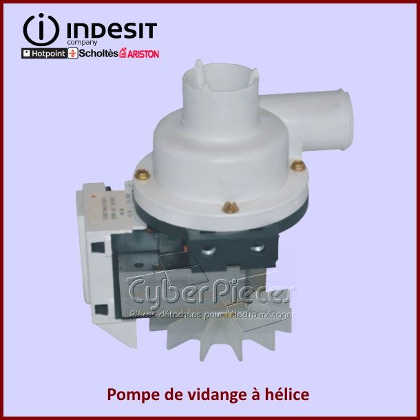 Pompe de vidange a helice INDESIT C00035656 -  Pièces machine à laver