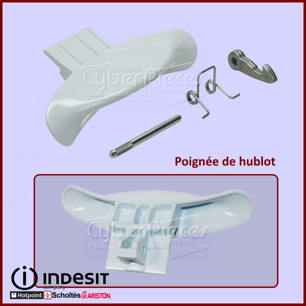 Poignée de hublot Indesit C00116580 -  Pièces machine à laver