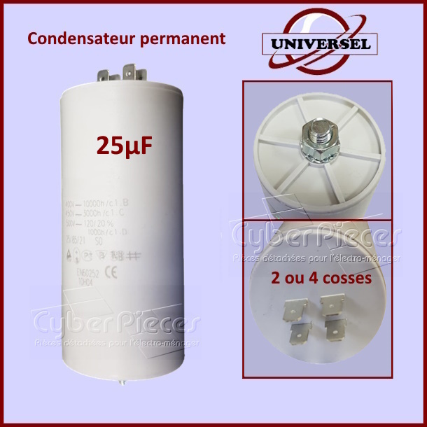 Condensateur permanent 25µF 450V