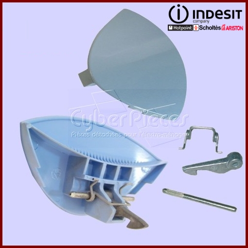 Poignée bleue de hublot Indesit C00076447 -  Pièces machine à laver