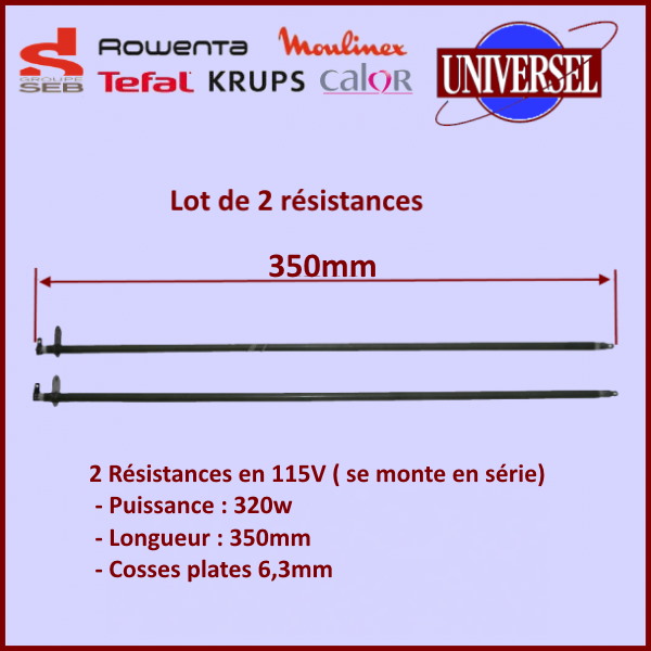 Lot de 2 Résistances 320W supérieures 115V