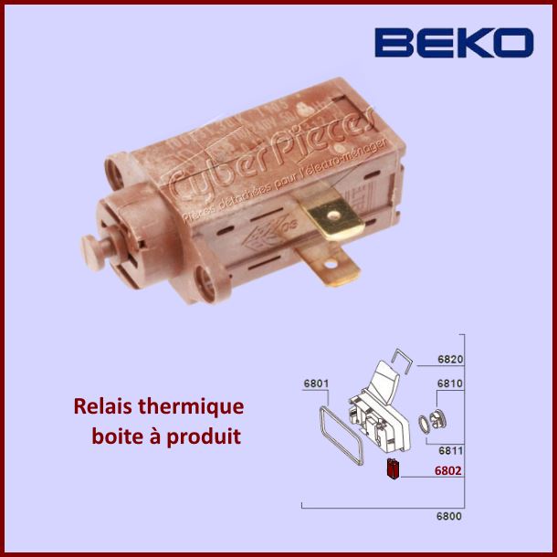 Relais thermique Beko 1831470000 - PiÃ¨ces lave-vaisselle