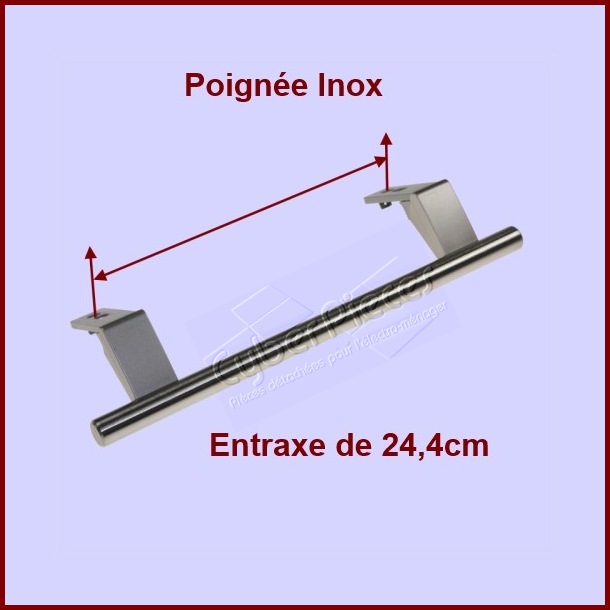 Poignée entraxe de 24,4cm 7438434 - Pièces réfrigérateur & congélateur