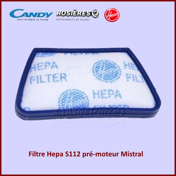 Filtre Hepa S112 prÃ©-moteur Candy 35601237 - PiÃ¨ces aspirateur