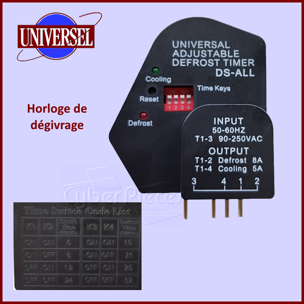 Horloge dégivrage TMDE 706Z11 universelle