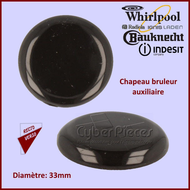 Chapeau bruleur auxiliaire 37 Indesit C00037762