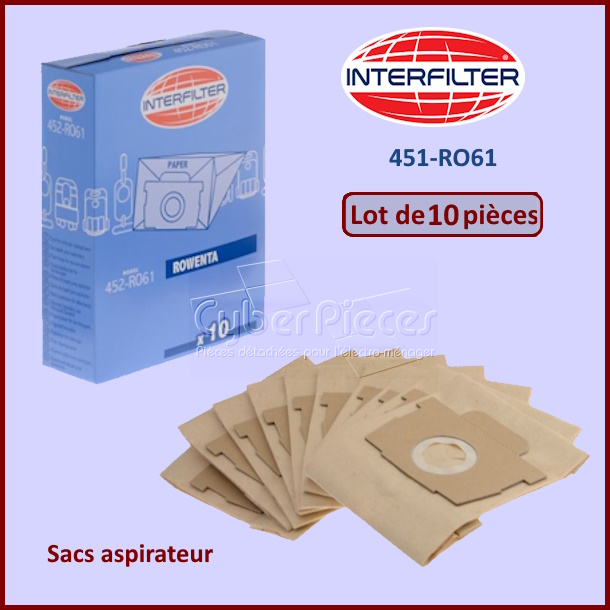 Lot de 10 sacs aspirateur 452-RO61 - 35601487