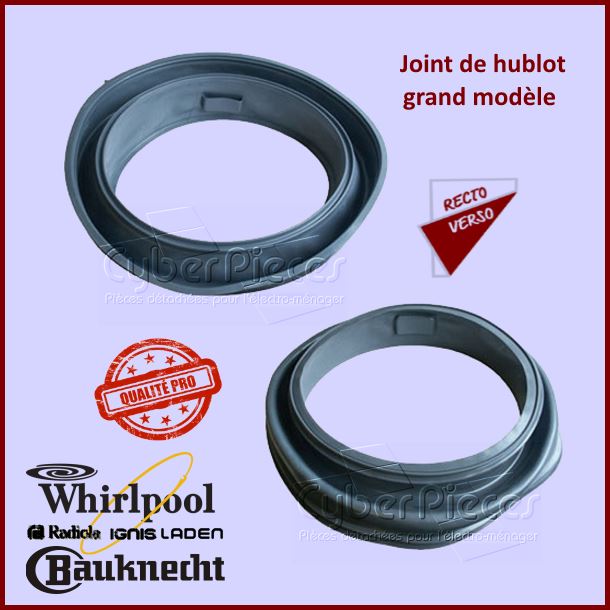 Joint de Hublot qualité PRO Whirlpool 481246668784 -  Pièces machin...