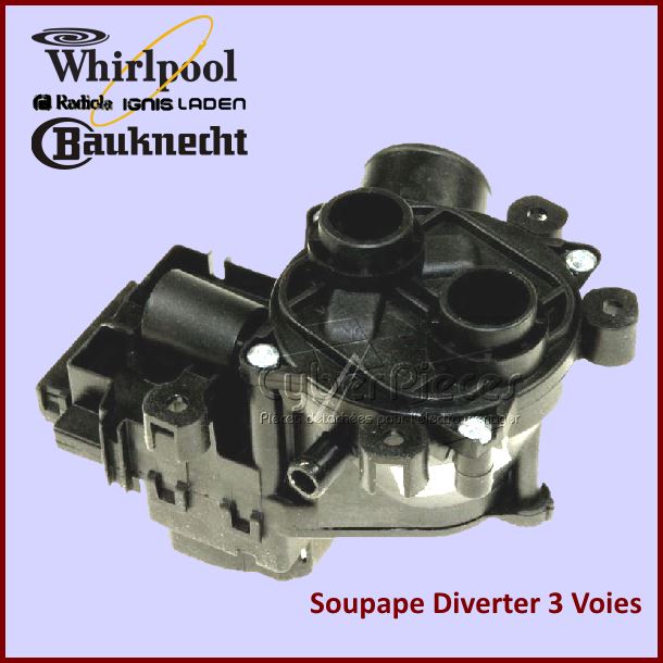 Soupape 3 voies Diverter 481236058515 - Pièces lave-vaisselle