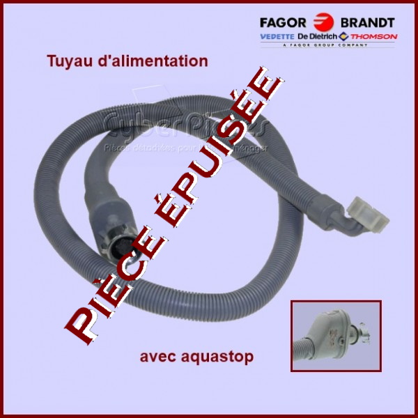 Tuyau d'alimentation d'eau 1,50m - Brandt LM8A003A7 - Pièces lave-v...