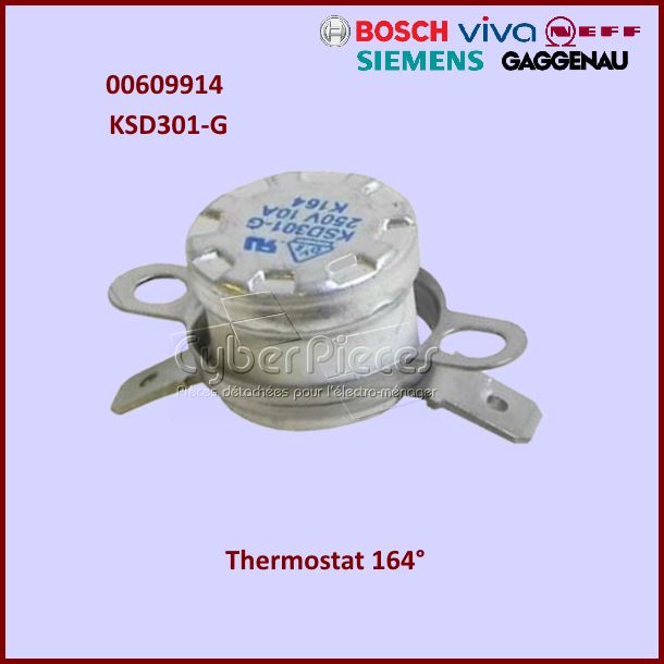 Thermostat klixon 164° - KSD301-G / Bosch 00609914 - Pièces fer