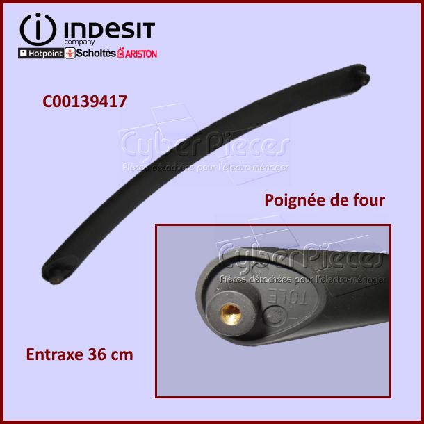 Poignée Noire Mat Indesit C00139417 - Pièces four