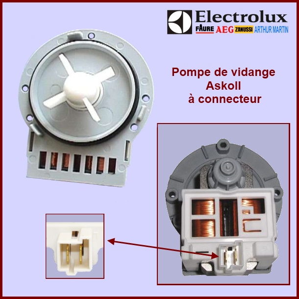 Pompe Askoll M144 M230 à bornier 296014 -  Pièces machine à laver