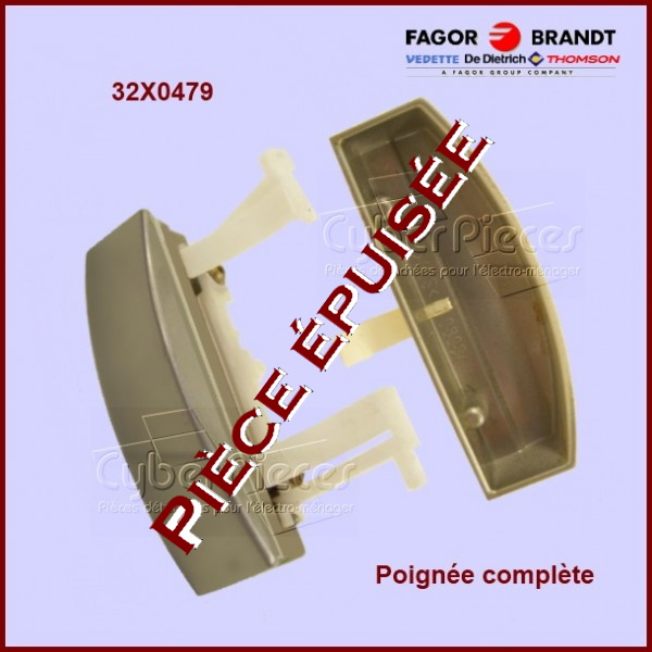 Poignée grise Brandt 32X0479 *** Pièce épuisée ***