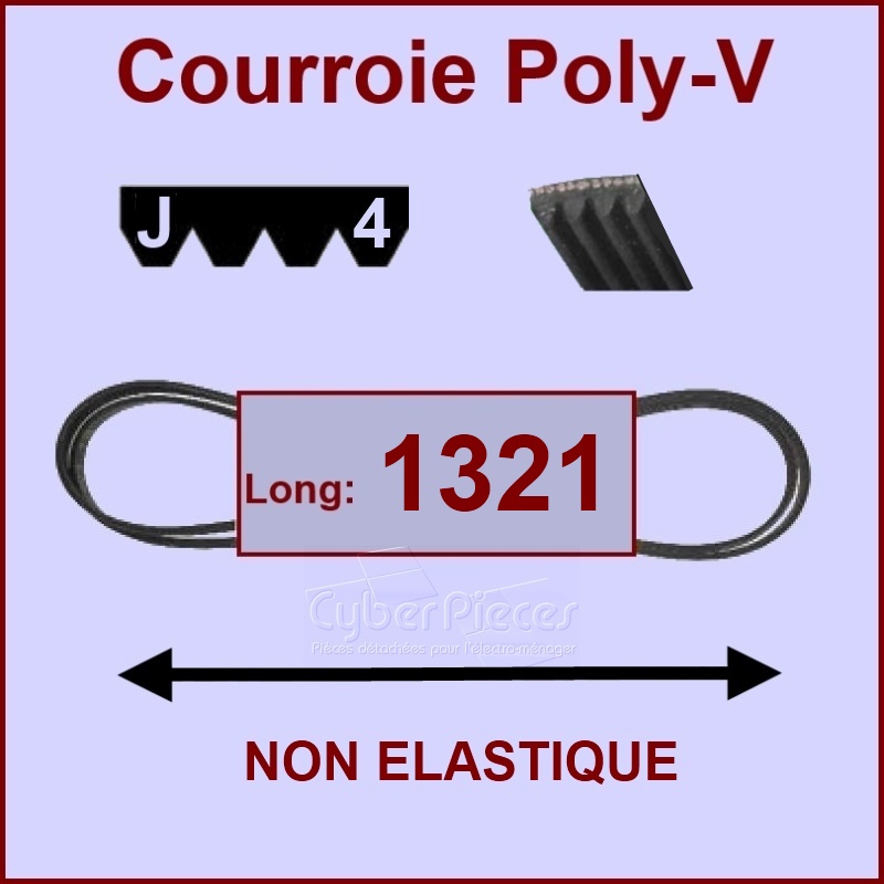 Courroie 1321J4 non élastique -  Pièces machine à laver