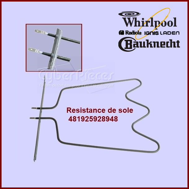 Resistance de sole 1150W Whirlpool 481925928948 - Pièces four