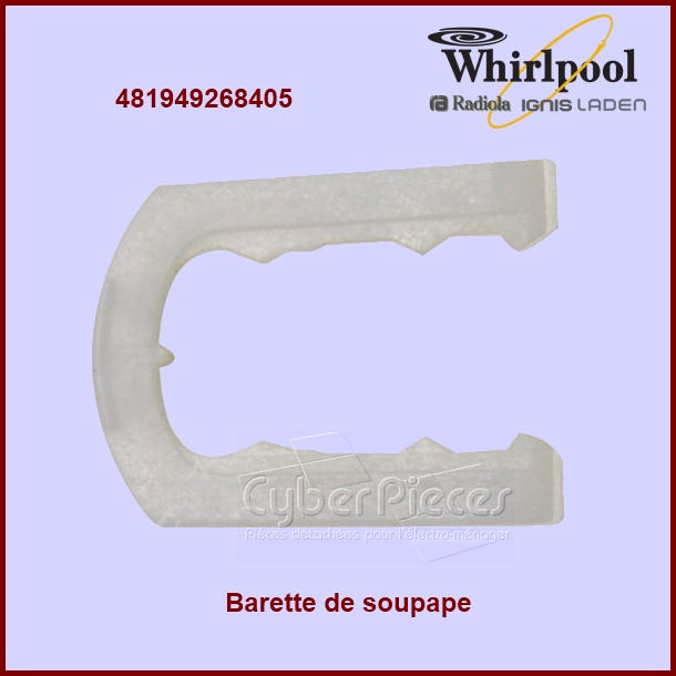 Barrette de soupape Whirlpool 481949268405 - Pièces lave-vaisselle