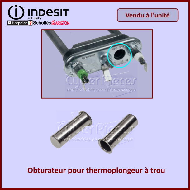 Obturateur pour thermoplongeur à trou Indesit C00087885 -  Pièces m...