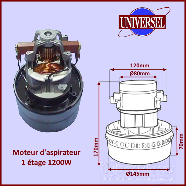 Moteur aspirateur 2 étages 1200W