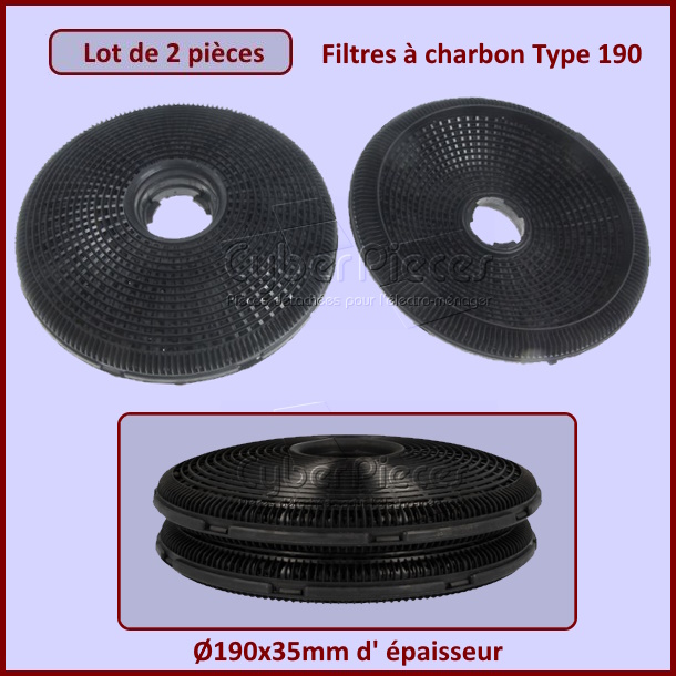 Filtres ÃÂ  charbon Type 190 - AK214AP1 - PiÃÂ¨ces hotte