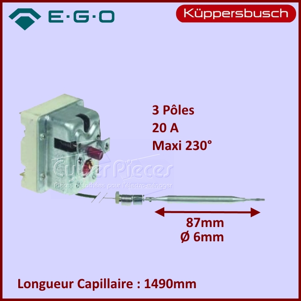 Thermostat de Sécurité EGO Friteuse ou Bain-marie - 55.32542.070, 5...