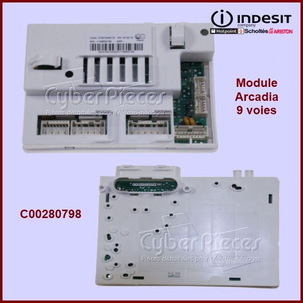 Carte Ã©lectronique ARCADIA 9 voies Indesit C00280798 -  PiÃ¨ces mach...