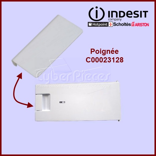 Poignée blanche freezer Indesit C00023128 - Pièces réfrigérateur & ...