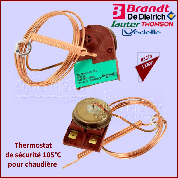 Thermostat de sécurité 105°c chaudière De Dietrich 95363366