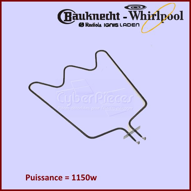 Résistance de Sole 1150W Whirlpool 480121101147 - Pièces four