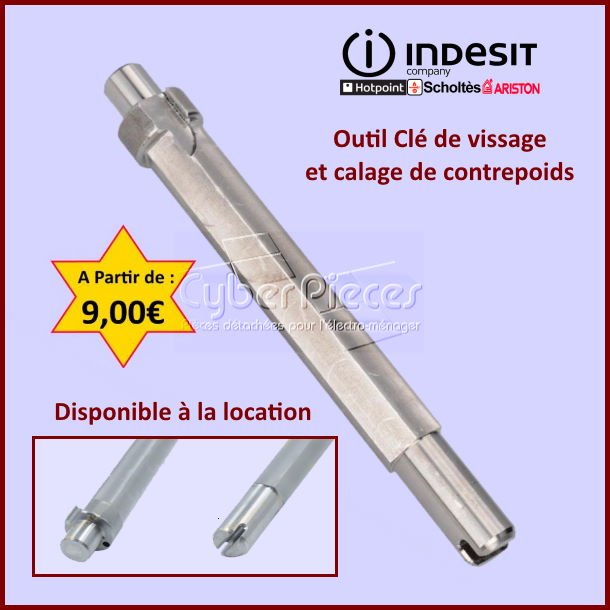 Outil Clé de vissage et calage de contrepoids Indesit C00284698 -  ...