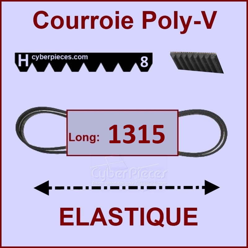 Courroie 1315H8 - EL- élastique