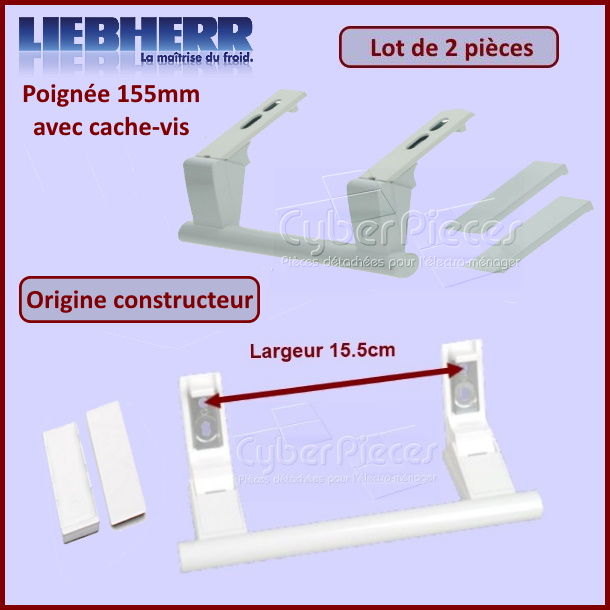 Lot de 2 poignées 155mm Origine Liebherr 9096036