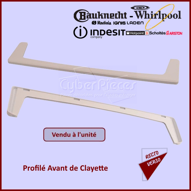 Profilé Clayette Avant Blanc C00114611 - Pièces réfrigérateur & con...