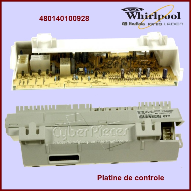 Carte Ã©lectronique configurÃ© Whirlpool 480140100928 - PiÃ¨ces lave-v...