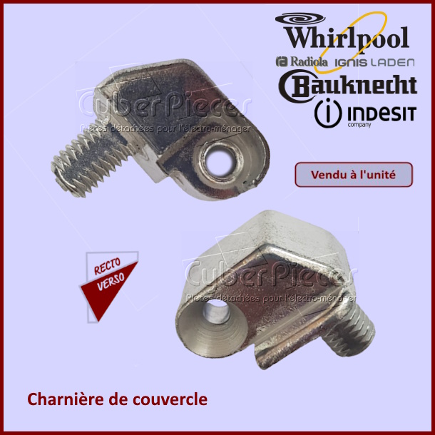 Charnière de couvercle Whirlpool 481941719278