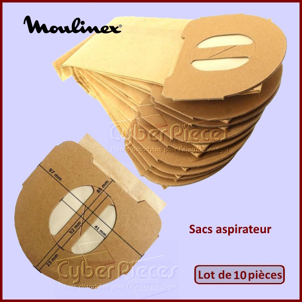 Lot de 10 Sacs aspirateur 5240 Moulinex Lucilla BF2/BF3