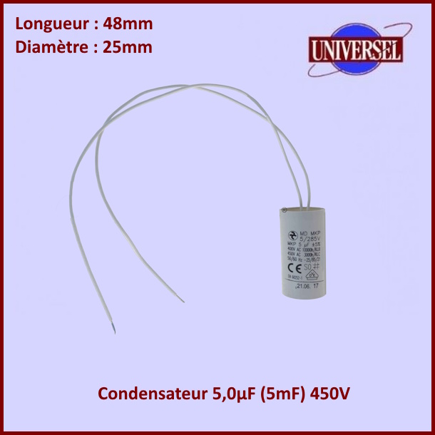 Condensateur 5,0ÃÂµF (5mF) 450V