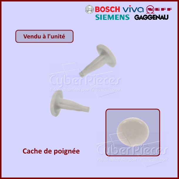 Cache-trou vis de poignée Bosch 00173747 - Pièces réfrigérateur & c...