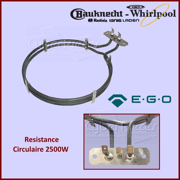Resistance circulaire 2500W Whirlpool 481985023018 - Pièces four