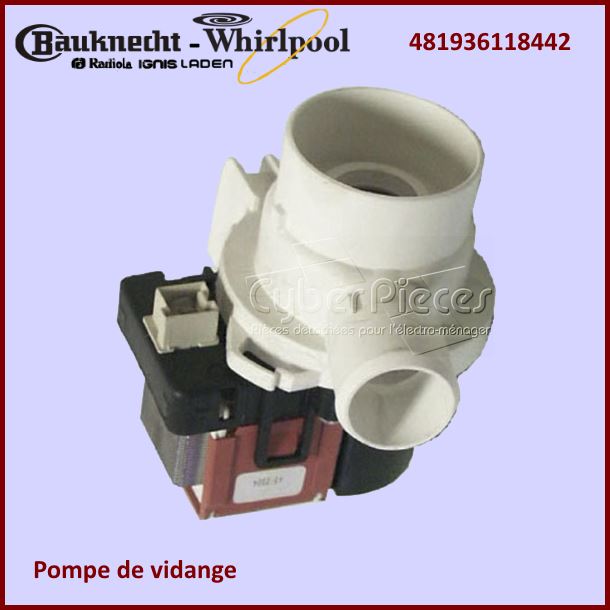 Pompe De Vidange Whirlpool 481936118442 -  Pièces machine à laver