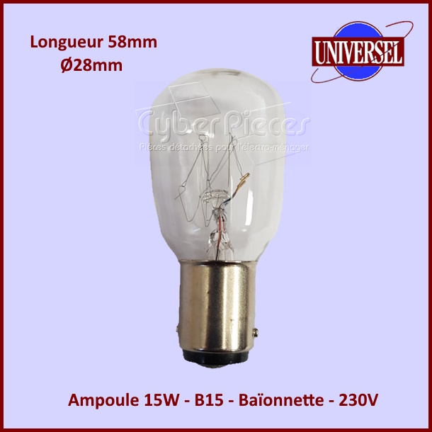 Ampoule 15W - B15 - Baïonnette - 230V