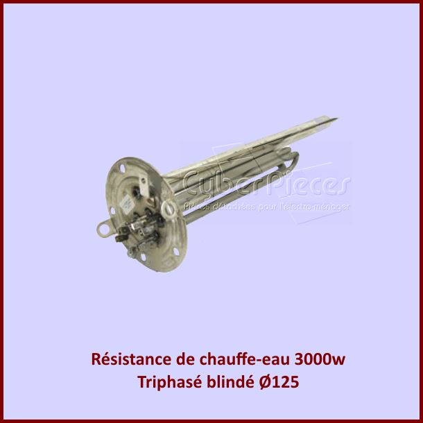 Résistance de chauffe-eau 3000w Triphasé blindé Ø125 - Pièces chauf...