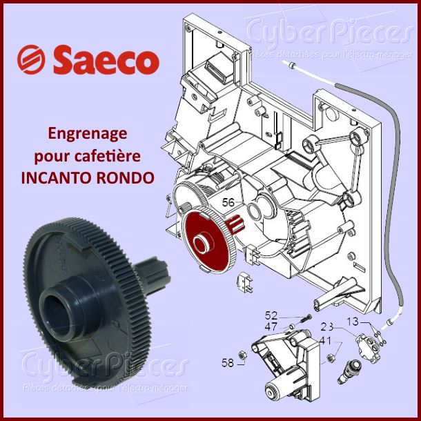 Engrenage 9121069150 Saeco 996530049928 - Pièces cafetière